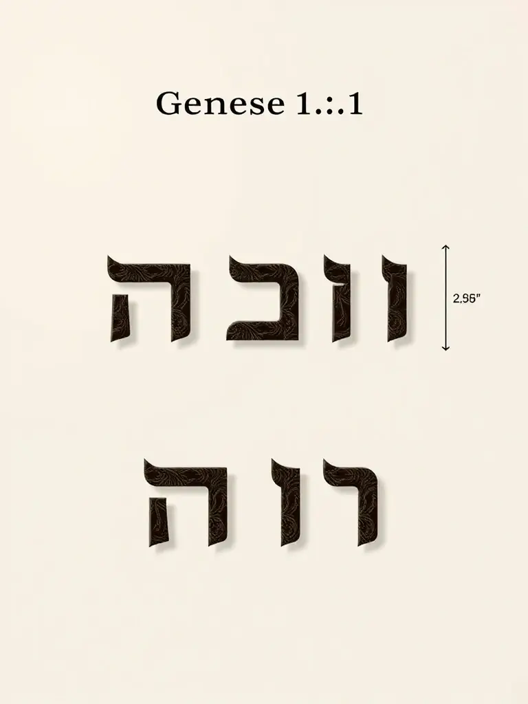 A graphic showing the relationship between the square root of 2 (√2) and the geometric proportions found within the Hebrew letters of Genesis 1:1.